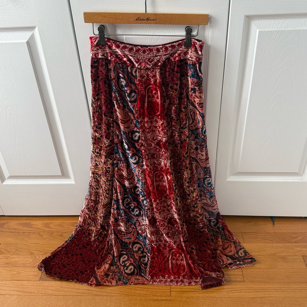 Free People High Atlas Panel Skirt in Velvet - Picture 3 of 5